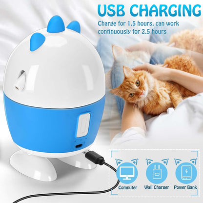 Interactive 2-in-1 Cat Toy with Light and Feather Features, Rechargeable Automatic Exercise Toy for Indoor Cats, Adjustable Design