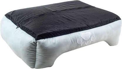 Medium Size Blue Rectangle Bolster Dog Bed with Orthopedic Insert